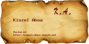 Kiszel Absa névjegykártya